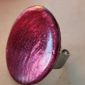 Culture Mix  Pink Capiz Shell Statement Adjustable  Ring